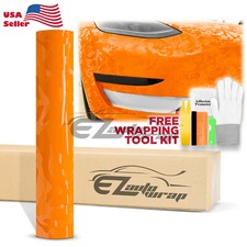 Camouflage Shadow Orange Camo Pattern Car Vinyl Wrap Decal Sticker Sheet Film