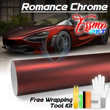 ESSMO PET Romance Chrome Dark Red Auto Car Vehicle Vinyl Wrap Decal Sticker