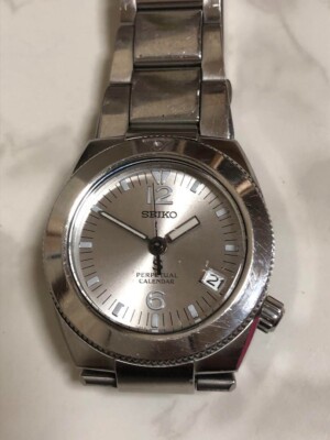 SEIKO SUS PERPETUAL CALENDAR 8F32-0210 Quartz Date Men's