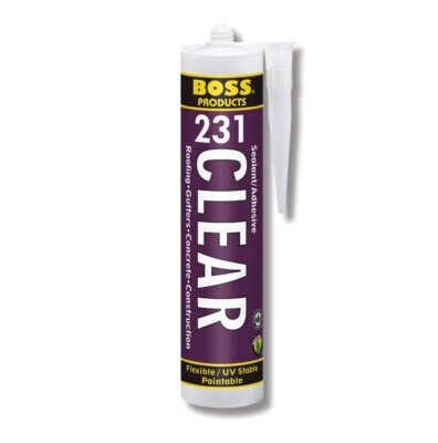 Boss Soudal Sealant 231 CLEAR Construction RV Roofing Adhesive Caulk 10-oz Tube