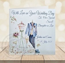 Handmade  personalised Wedding card Daughter Sister Granddaughter Niece Son  W02