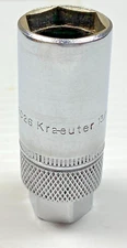 Vintage Kraeuter Tools 32026 - 13/16" Knurled Spark Plug Socket 3/8" Drive USA