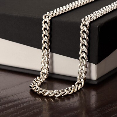 Collana Uomo Catena Cubana In Acciaio Inossidabile | Regalo Per Marito O Fidanzato | Compleanno O Anniversario | Con Confezione Regalo