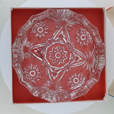 Vintage Anchor Hocking Early American Prescut Star Ash Tray 7-3/4'' #718 (S5) PH