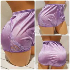 Vanity Fair Lace Nouveau Shiny Nylon Panty Full Cut 12/5XL Electric PURPLE
