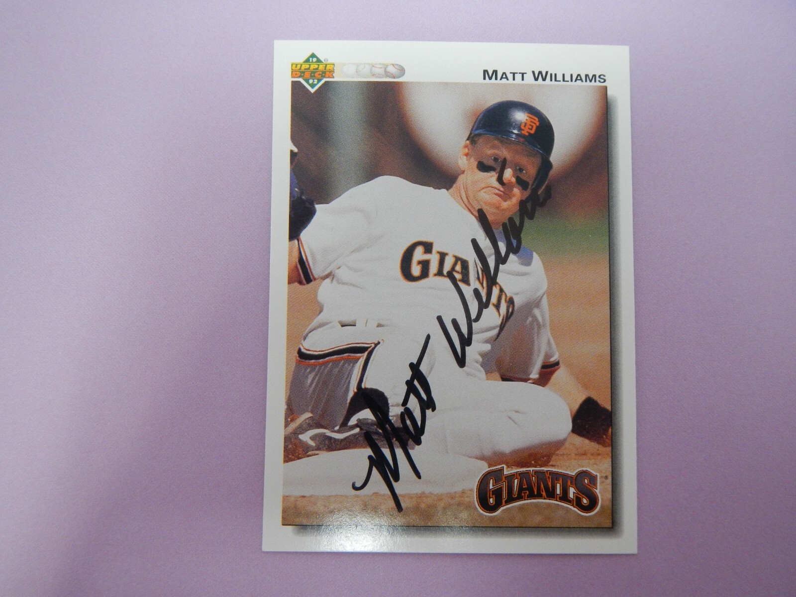 1992 Upper Deck Baseball Matt Williams Giants #154 Autograph