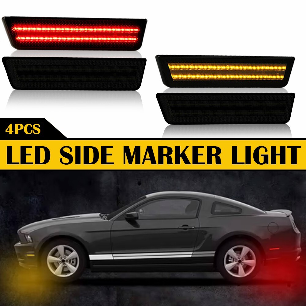 2008-2014 Dodge Challenger LED Smoke Side Marker Lights Kit Front & Rear