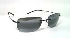 Maui Jim Ohai MJ334-02 Black Frames Gray Lenses Rimless Sunglasses 59.5-18-140