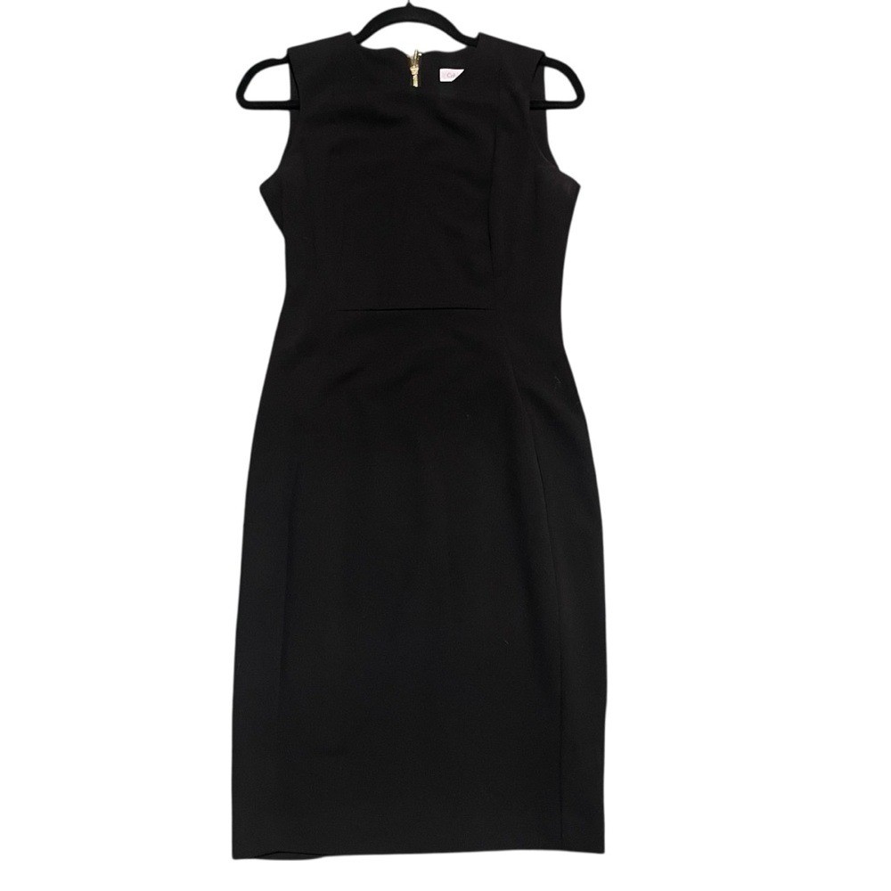 CALVIN KLEIN Black Sleeveless Sheath Dress Size 4 Office Evening Minimalist thumbnail 2