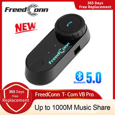 Freedconn Casco Auricolare Bluetooth Gruppo Interfono per Moto Cuffie FM Musica 