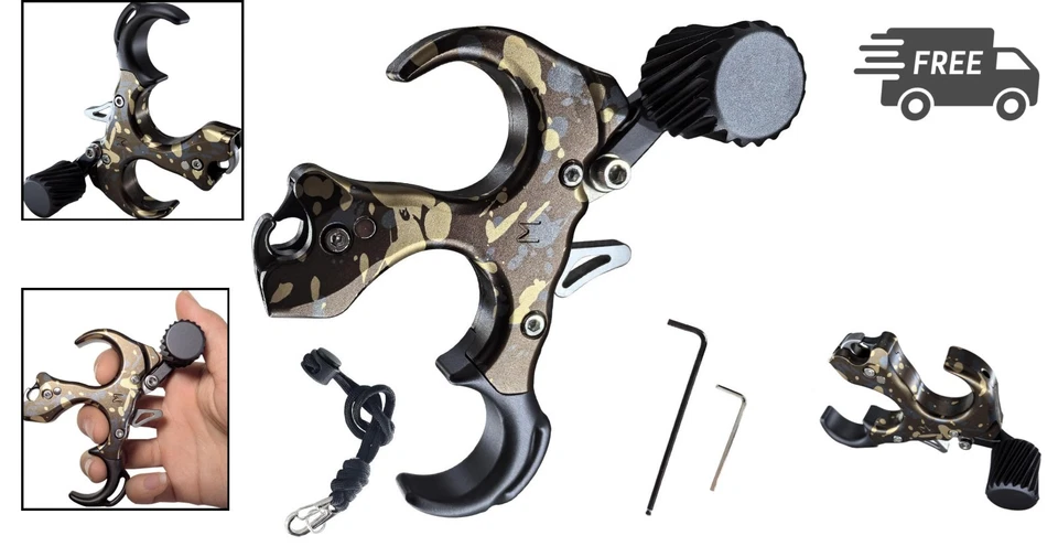 Archery Bow Release Aid with Wrist Straps Adjustable Thumb Lock Aluminum - Image 2 of 4