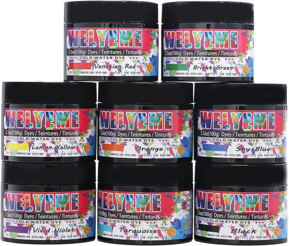 Endless Creativity: 8-Color Tie-Dye Powder Set - 3.5oz Bulk Jars, Easy to Use - Image 3 of 4
