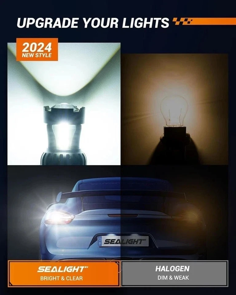 7443 7440 LED Bulb White Reverse Light, 7444na 7441 7444 T20 W21W LED Light Bulb - Image 2 of 4