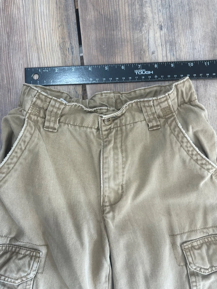 Calça cargo vintage Faded Glory meninos jovens 6 bronzeado ajustável folgada anos 90 - Imagem 4 de 4
