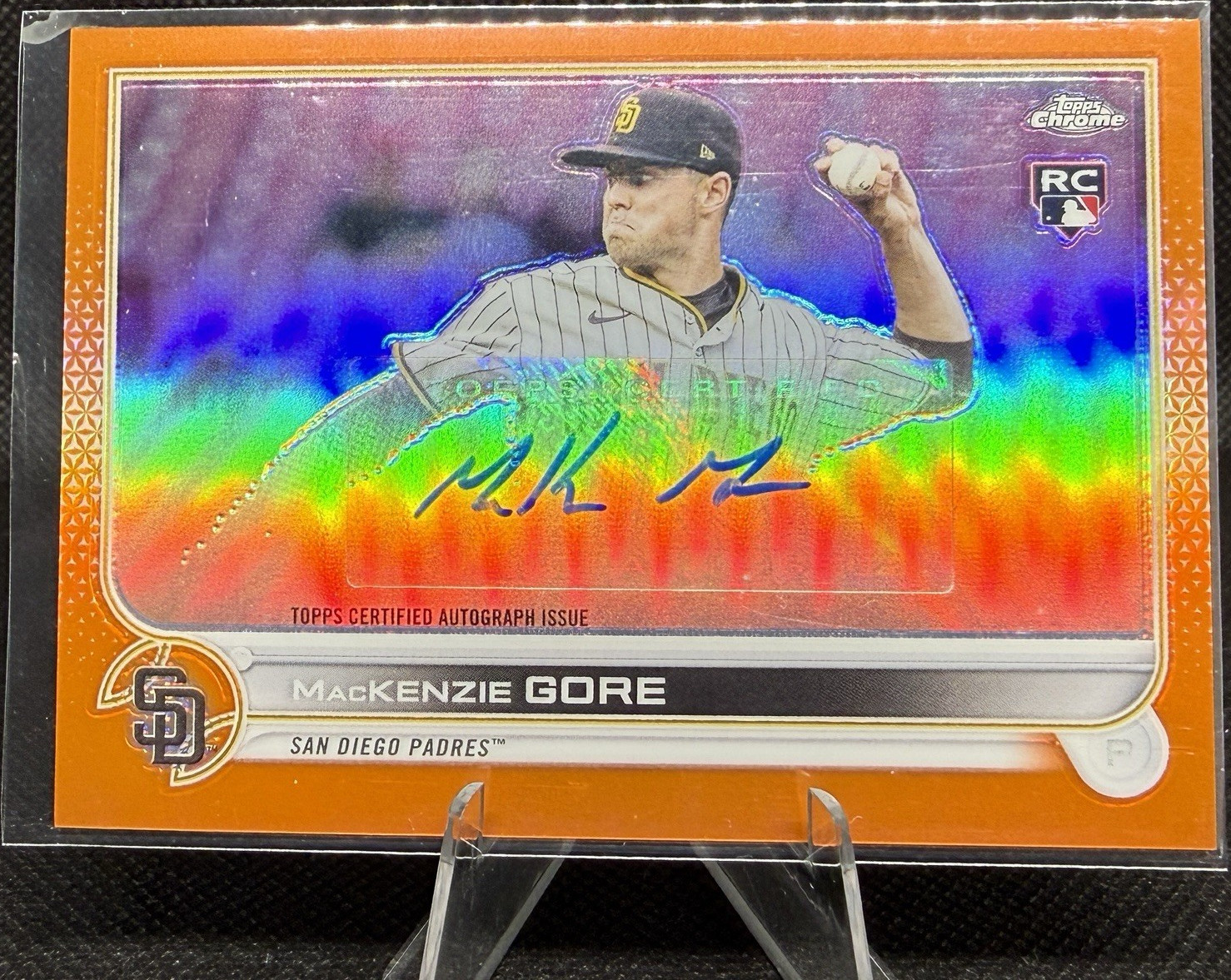 2022 Topps Chrome Update MacKenzie Gore ACMG RC Auto Orange /25 San Diego Padres