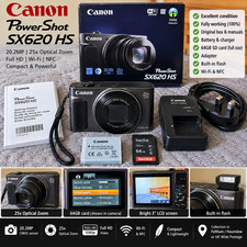 Canon PowerShot SX620 HS 20.2MP 25x Zoom ? Boxed + 64GB SD ? Excellent Condition