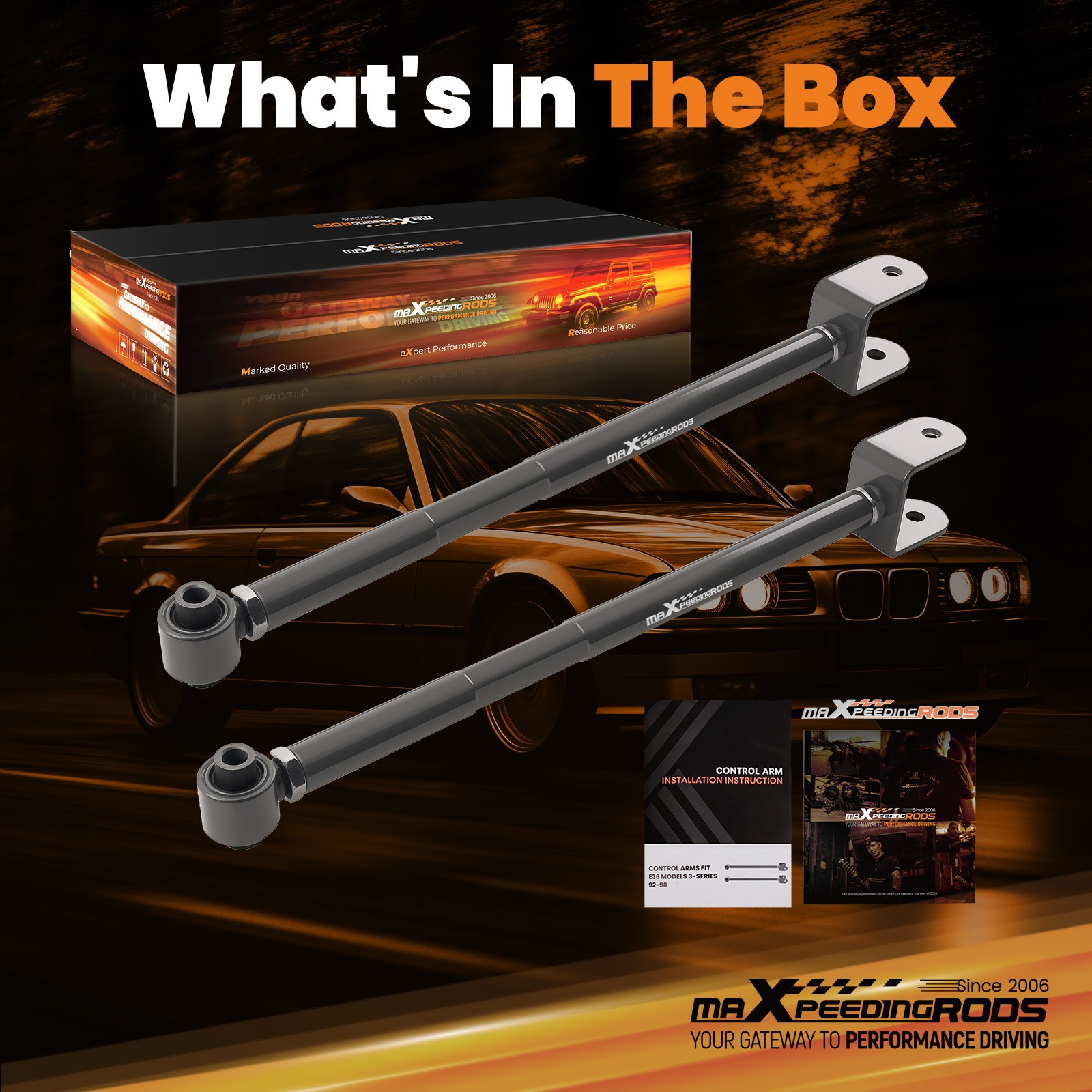 Coilover shock suspension control arms bar Gold For BMW 3 Series E46 damper New - Image 2