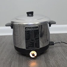 Vintage Sunbeam CF Aluminum Slow Cooker Deep Fryer Basket Lid Cord 50s 1952