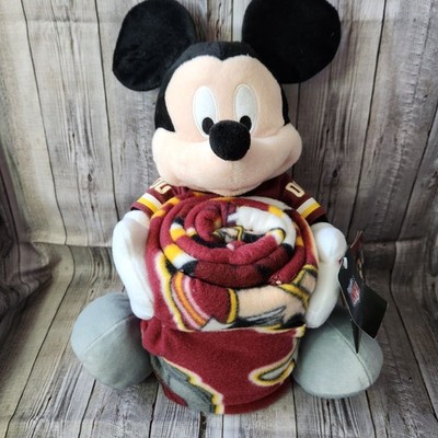 Disney NFL Washington Red Skins Mickey Mouse Hugger Plush with Fleece Blanket