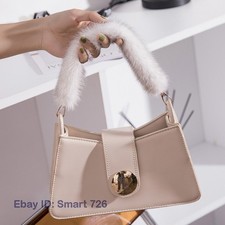 Women 30cm 35cm Real Mink Fur Handbag Replacement Crossbody Shoulder Purse Strap