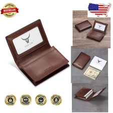 Crafted Leather Card Case - Coffee, Italian Calfskin, ID Window, High Capacity