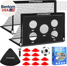 Kids Soccer Goal for Backyard Set,2 Pack of 4X3/6X4 Ft Portable Pop up Soccer Ne