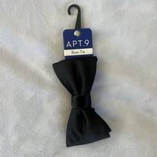 Apt. 9 Men's Black Bow Tie - Pre-Tied Adjustable Formal Wedding Tuxedo Satin