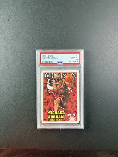 1997 Hoops #1 Michael Jordan PSA10 LOW POP Chicago Bulls GOAT HOF Mint NBA MVP