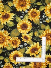 Autumn Sunflowers Floral Fabric By The Yard Seeds Gratitude Cotton by Studio E