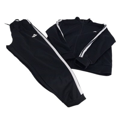 adidas Herren SPORTSWEAR L BASIC 3 STRIPES TRICOT TRACKSUIT, Black, L