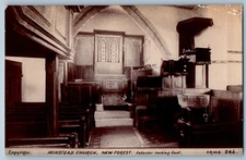 Hampshire England Postcard Minstead Church New Forest Interior c1910 RPPC Photo
