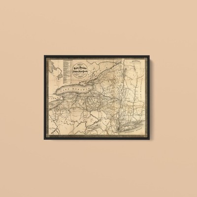 Vintage Maps - New York - Art Print on Paper or Canvas