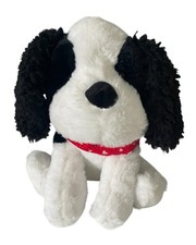Walmart Black White Puppy Dog Plush Red Bandana Hearts Sitting Stuffed Spaniel