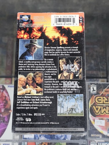 1993 Jurassic Park Sealed VHS Tape with MCA Watermarks Original NEW 90s - Picture 2 of 6