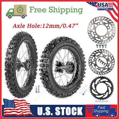 60/100-14 80/100-12 Wheel Kit For Dirt Pit Bike 110cc 125cc Coolster Apollo SSR