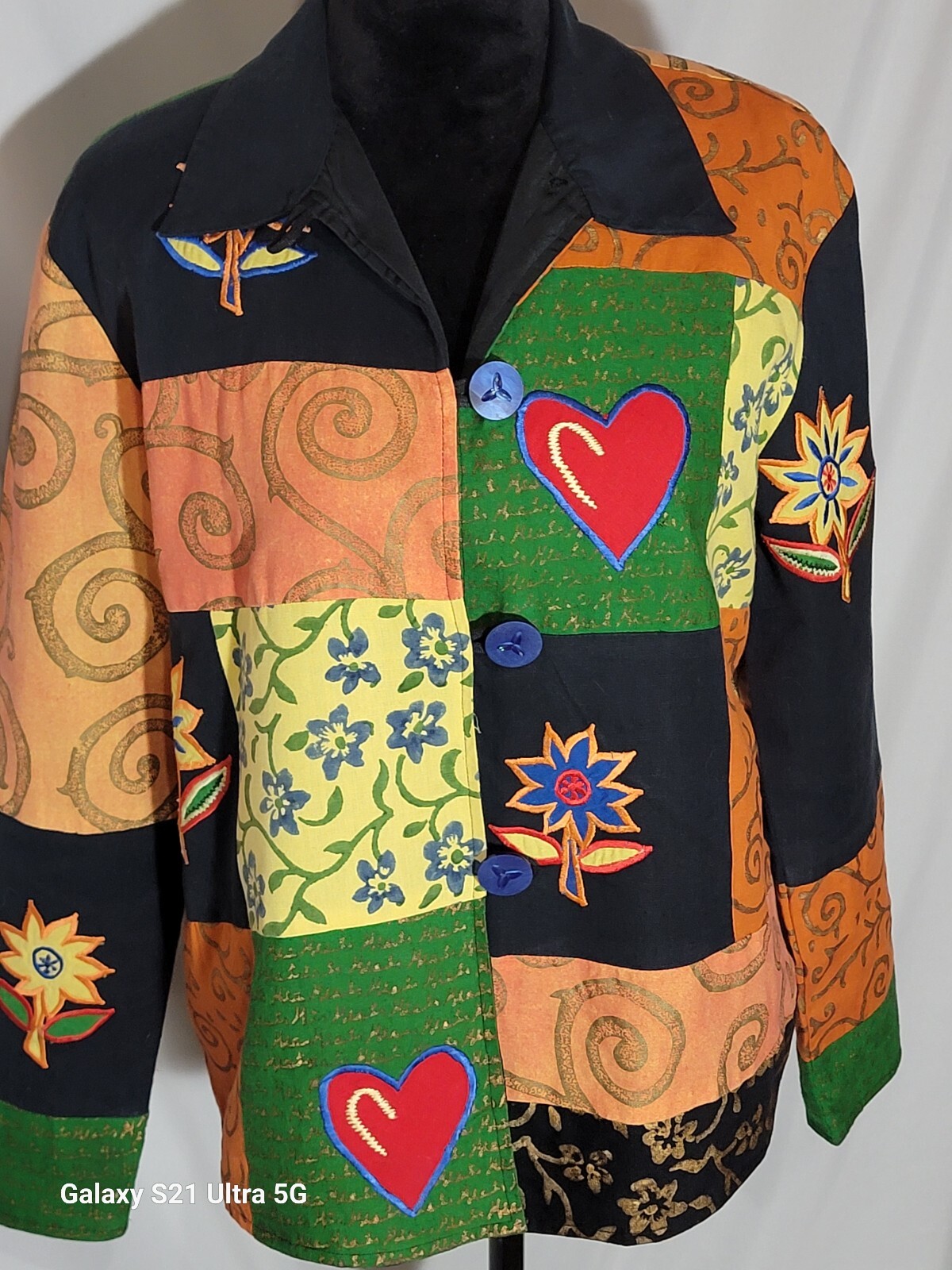 VTG ALLURE ART PATCHWORK JACKET  SIZE M MULTICOLO… - image 3