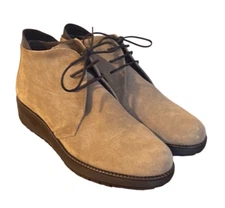 Toni Pons suede tan wedge lace up bootie size 37/6