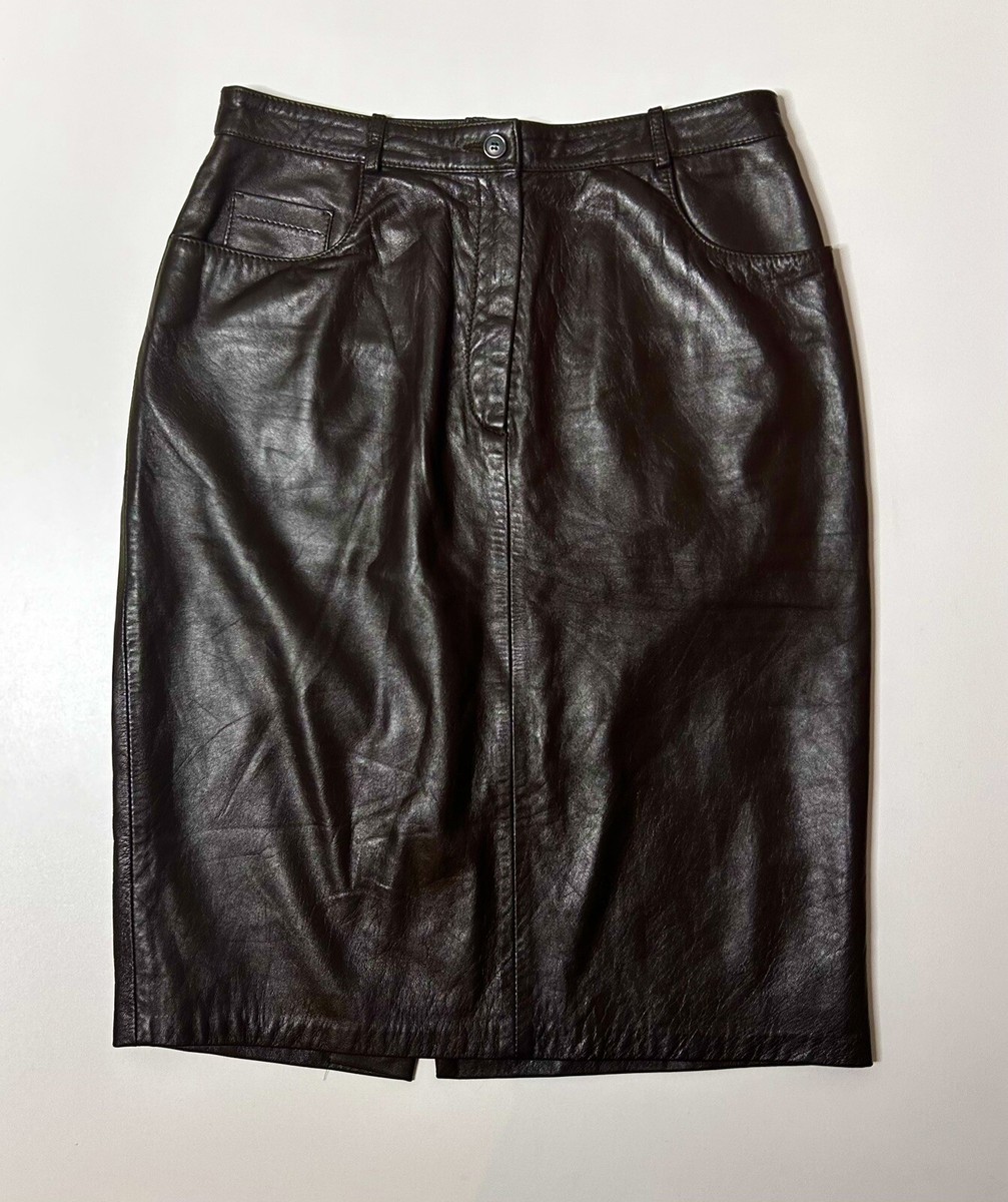 Dolce and Gabbana brown leather skirt for women. Dolce & Gabbana Gathered Mini Skirt | Sendegaro BR main image 4