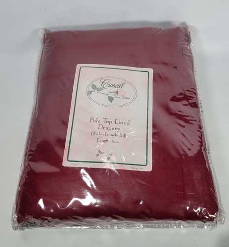 Croscill Stardust Chintz Pole Top Lined Burgundy Drapery Panels+Tiebacks 78Wx84L - Picture 2 of 4
