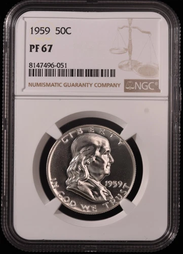 1959 PROOF Franklin Half Dollar 50c Certified by NGC PF67