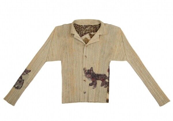 Pleats Please Issey Miyake Tiger Cat Long sleeve shirt size Pleats Please Issey Miyake Tiger Cat Long sleeve shirt size