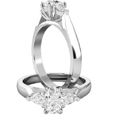 0.76 Ct Simulated Diamond Engagement Proposal Ring 14K Real White Gold Size 7