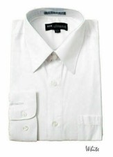 Men's Cotton Blend Solid White Color Dress Shirt Size Medium to 5X Fortino Landi