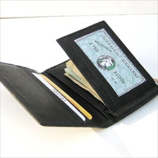 Genuine Leather Men's Bifold Money Clip with Detachable Card Holder Wallet