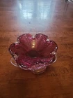 Vintage Italian Murano Hand Blown Glass Ashtray Bowl Dish Aventurine Mid Century