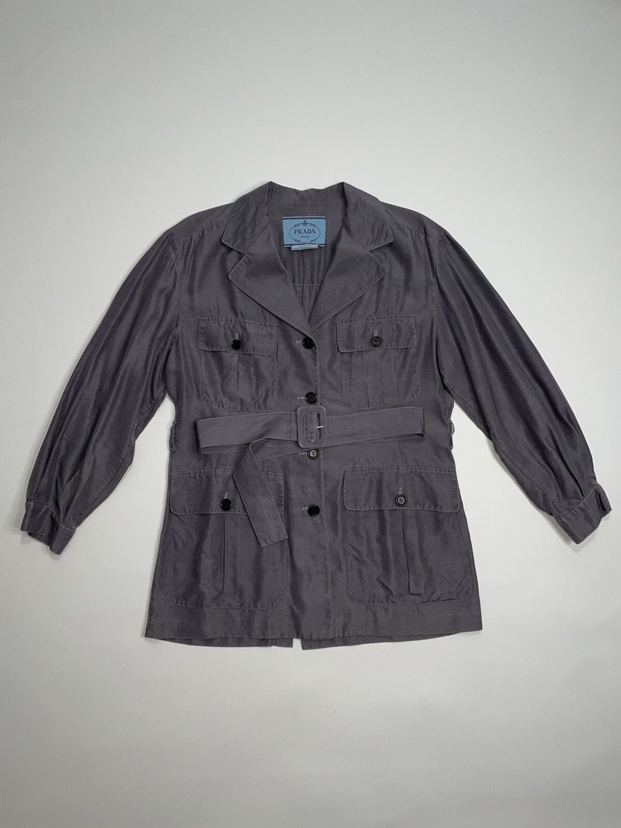 Prada Vintage Archive Spring 1993 Washed Blue Grey Silk