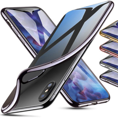 Apple iPhone Xs Max Case Schutz Hülle Premium TPU Silikon Metall Design