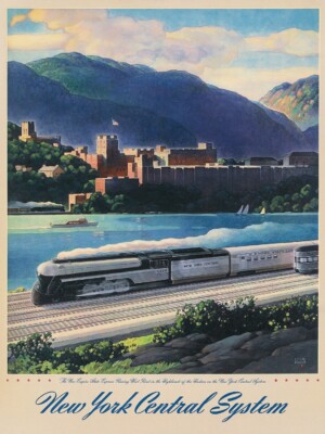 Poster Vintage Train Londres-Vichy - Affiche HQ 45x60 Cm - Neuf Pour Décoration Murale