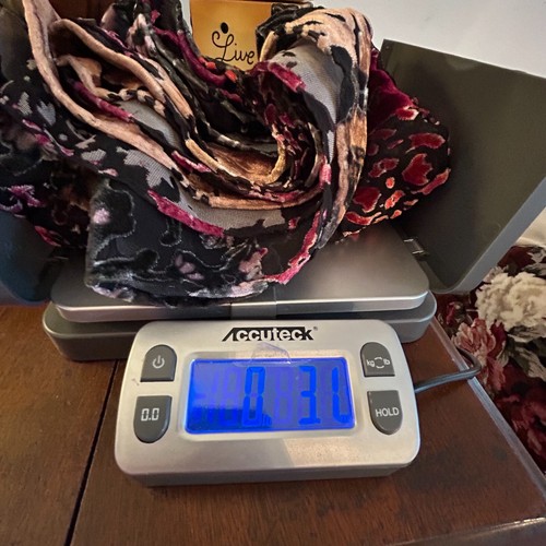 Floral Velvet Burnout Infinity Scarf Patchwork Boho Fairycore Romantic 17605 - Picture 6 of 7