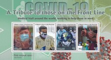 Palau 2020 - Tribute to Front Line Medical Staff, C-19 Virus, Sheet of 4 - MNH